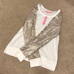 NWT Gold Sequin Shirt Size Small